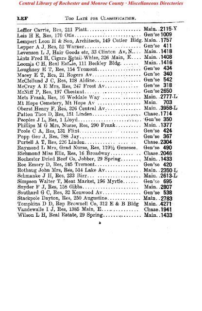 bell telephone directory rochester - Monroe County Library System