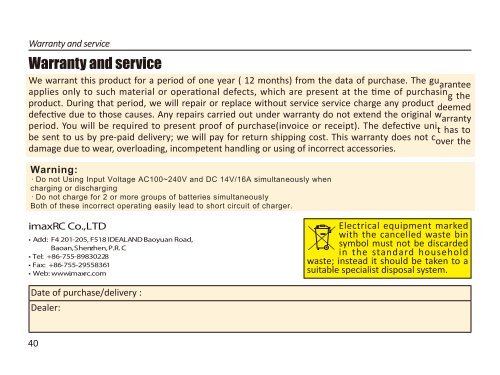 B8 AC Pro Manual - Imaxrc