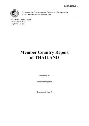 Member Country Report of THAILAND - CCOP