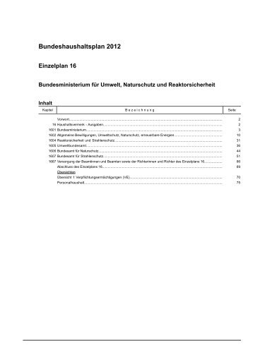 Bundeshaushaltsplan 2012 - Bundesministerium der Finanzen