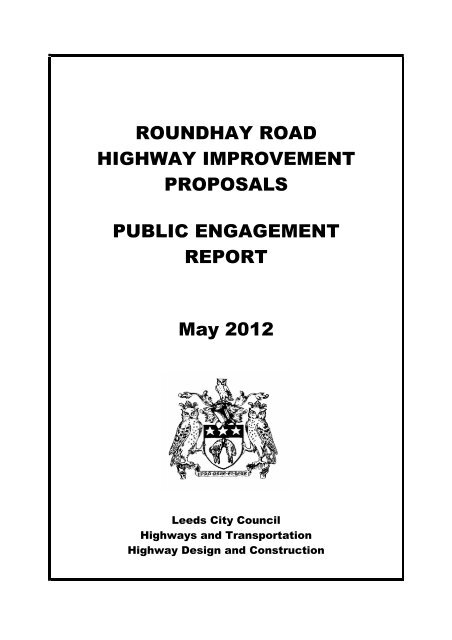 ROUNDHAY ROAD HIGHWAY IMPROVEMENT PROPOSALS ...