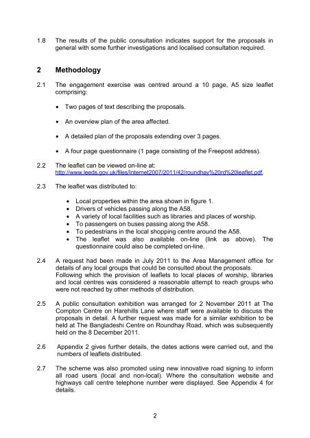 ROUNDHAY ROAD HIGHWAY IMPROVEMENT PROPOSALS ...