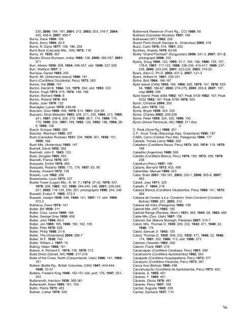 American Alpine Journal Index 1929-2007 - American Alpine Club