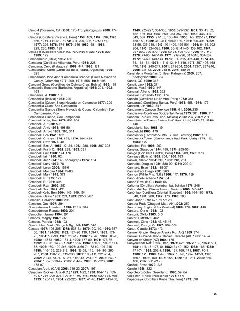 American Alpine Journal Index 1929-2007 - American Alpine Club