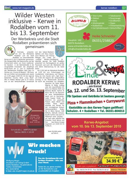 KERWE-EVENT - RWT - Magazin für die Südwestpfalz