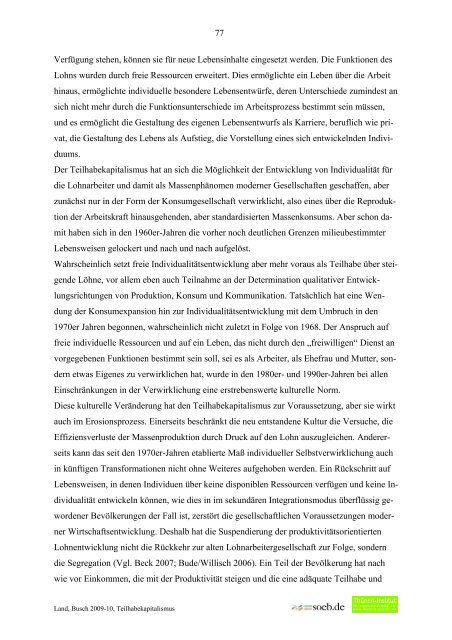 Deutschland zwischen 1950 und 2009 - Rainer Land Online Texte
