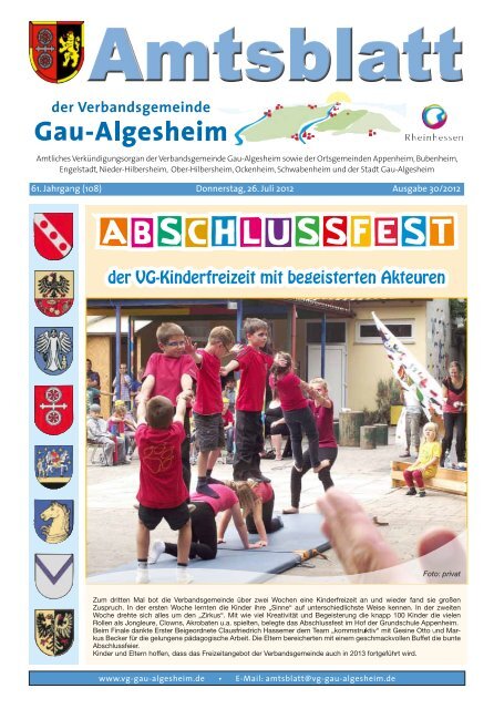 Ortsgemeinde Ober-Hilbersheim - Verbandsgemeinde Gau-Algesheim