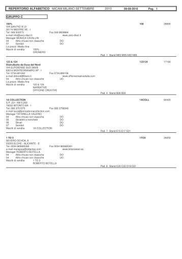 2010 micam milano settembre repertorio alfabetico gruppo c