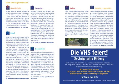 Bildung hat Gesicht - VHS Ahrensburg