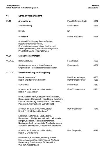 Organisations- und Geschäftsverteilungsplan (PDF) - Rhein-Neckar ...