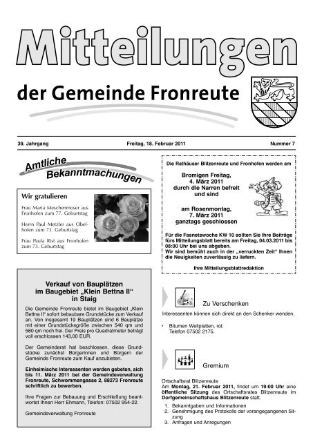 fronhofen - Fronreute