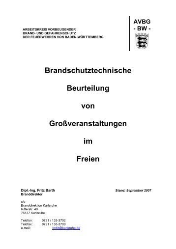 Brandschutztechnische Beurteilung von Großveranstaltungen im ...