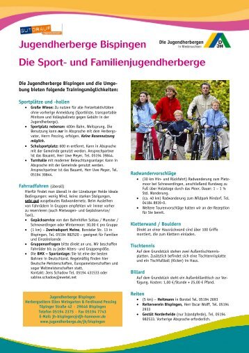 Jugendherberge Bispingen Die Sport- und Familienjugendherberge