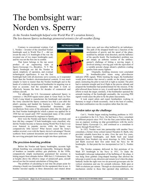 The bombsight war: Norden vs. Sperry - The Value Sell