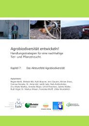 Akteure und Interessen im Problemfeld Agrobiodiversität