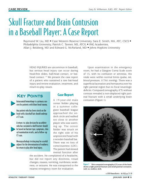 Skull Fracture and Brain Contusion in a Baseball ... - IMG Academy