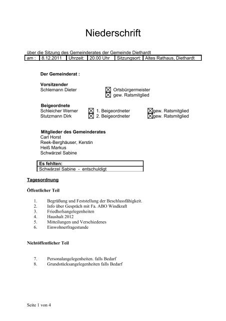 Niederschrift 8.12.11 als PDF - in Diethardt