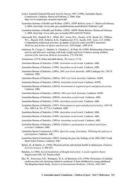 References - Australian Sports Commission