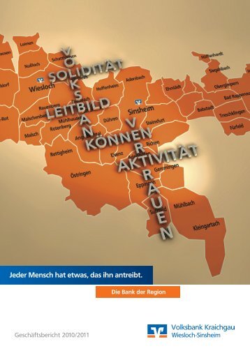 Geschäftsbericht 2010/2011 - Volksbank Kraichgau Wiesloch ...