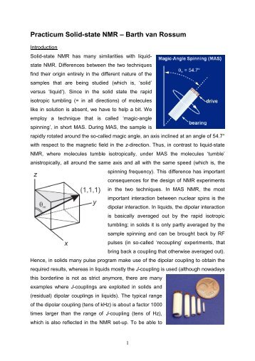 Practicum Solid-state NMR – Barth van Rossum - FMP Berlin