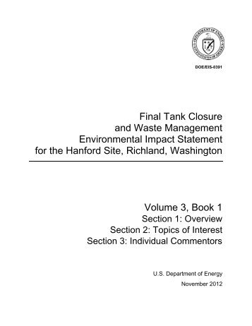 Final Tank Closure and Waste Management Environmental Impact ...