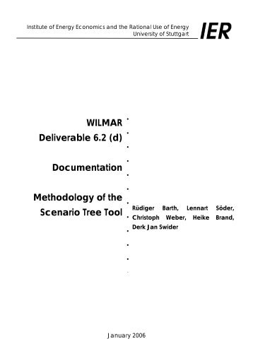 Documentation Methodology of the Scenario Tree Tool