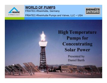 High-Temperature Pumps for Concentrating Solar Power - NREL