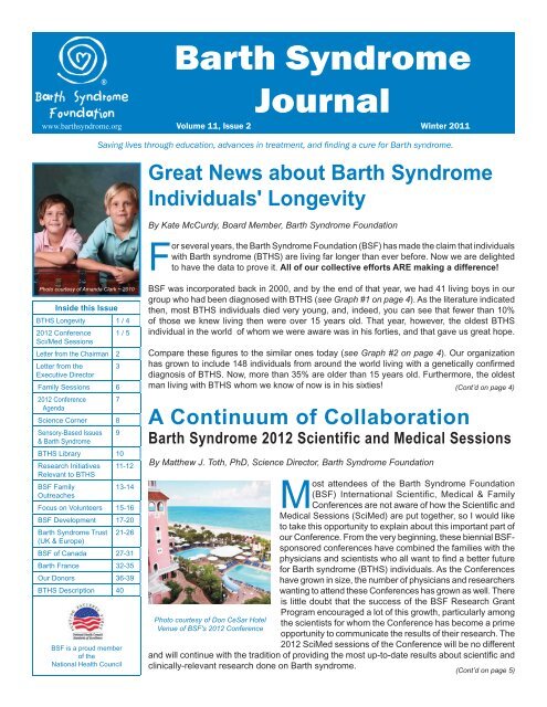 Volume 11, Issue 2 - Barth Syndrome Foundation