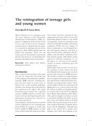 The reintegration of teenage girls and young women