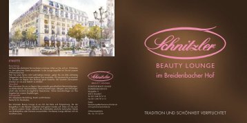 Beauty Lounge Broschüre - Capella Hotels & Resorts