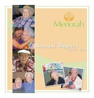 annual report. - Menorah Manor