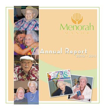 annual report. - Menorah Manor