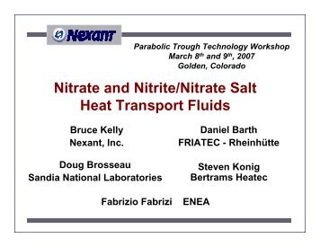 Nitrate and Nitrite/Nitrate Salt Heat Transport Fluids - NREL