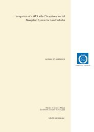 Integration of a GPS aided Strapdown Inertial Navigation ... - KTH