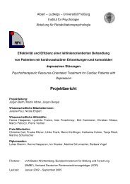 Projektbericht - Institut für Psychologie - Albert-Ludwigs-Universität ...