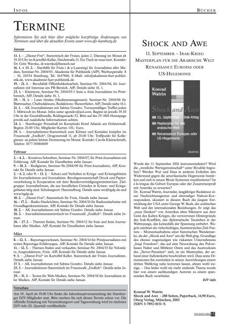 DJV Info Ausgabe 1. Quartal 2004 - DJV Hamburg