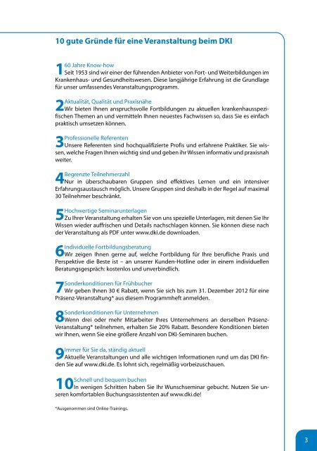 Aktuelles Fortbildungsprogramm Deutsches Krankenhaus Institut
