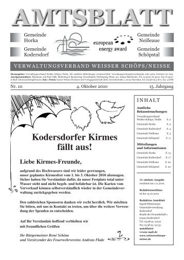 Ausgabe Nr. 10 vom 04. Oktober 2010 - Gemeinde Kodersdorf