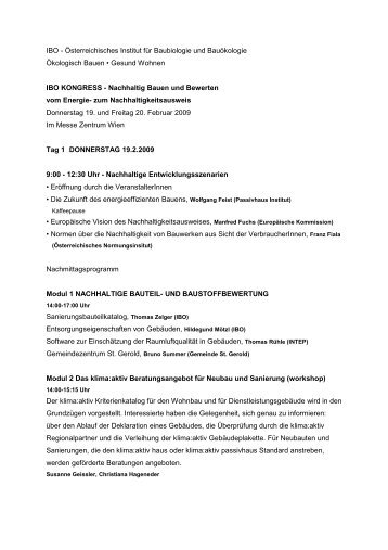 IBO - Österreichisches Institut für Baubiologie und Bauökologie ...