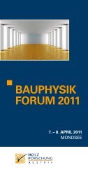 BAUPHYSIK FORUM 2011 - proHolz