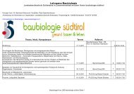 Lehrgang Baubiologie - Baubiologie Südtirol