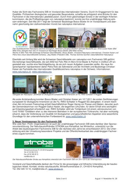 SIB- Newsletter Nr. 28 August/September 2011 Der Sommer wirft ...