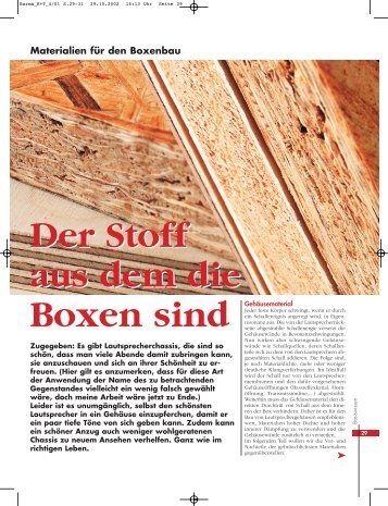 Materialien für den Boxenbau - Intertechnik