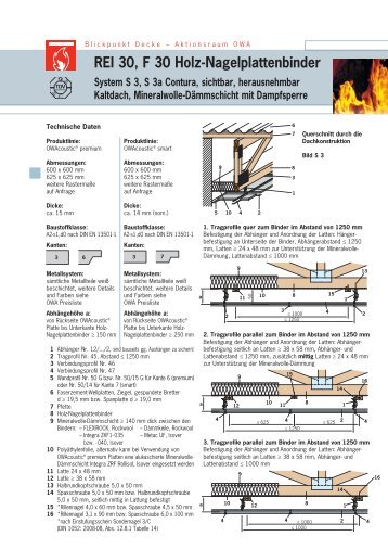 REI 30, F 30 Holz-Nagelplattenbinder - OWA