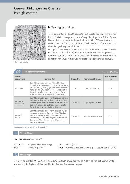Download Produktübersicht Textilglasmatten (PDF) - Lange+Ritter