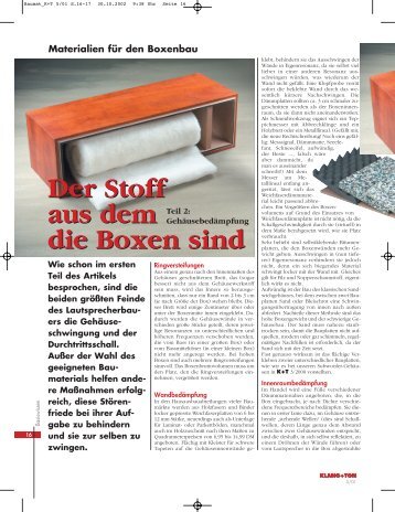 Der Stoff aus dem die Boxen sind Der Stoff aus dem ... - Intertechnik