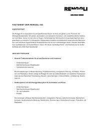 FACTSHEET DER RENGGLI AG