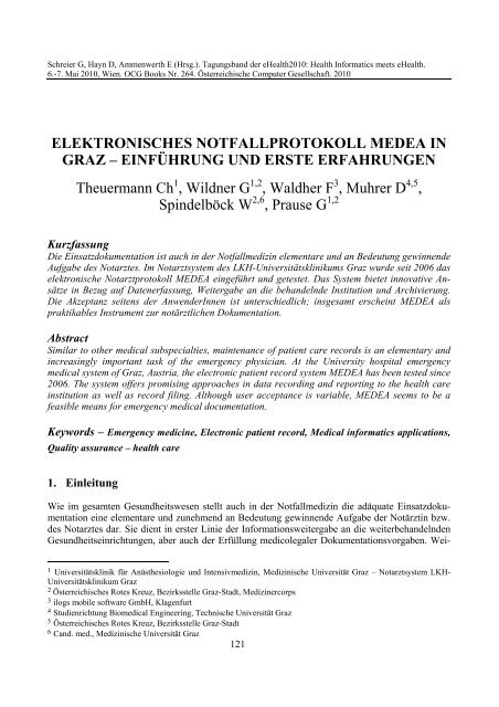 elektronisches notfallprotokoll medea in graz