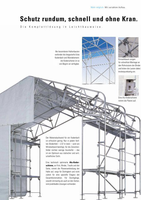 Layher Kederdach und -hallen-System.