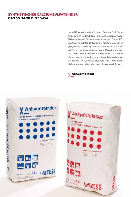 SyNTHETiSCHEr CALCiUMSULFATBiNDEr CAB 30 NACH DiN ...